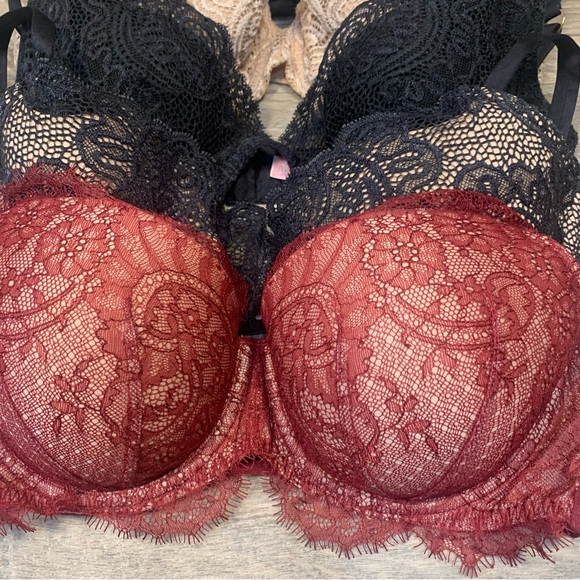 Victoria Secret VTG y2k Bundle 5 Variety Bras Lace Push Up Without Padding Demi - Picture 3 of 13